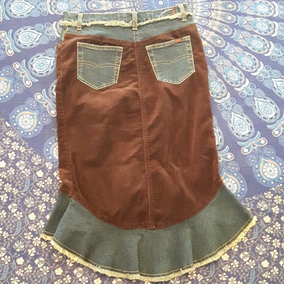 size 25 Buffalo denim corduroy asymmetrical skirt - Picture 2 of 12